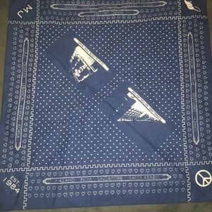 Marc JACOBS Navy Blue Cotton handkerchief scarf